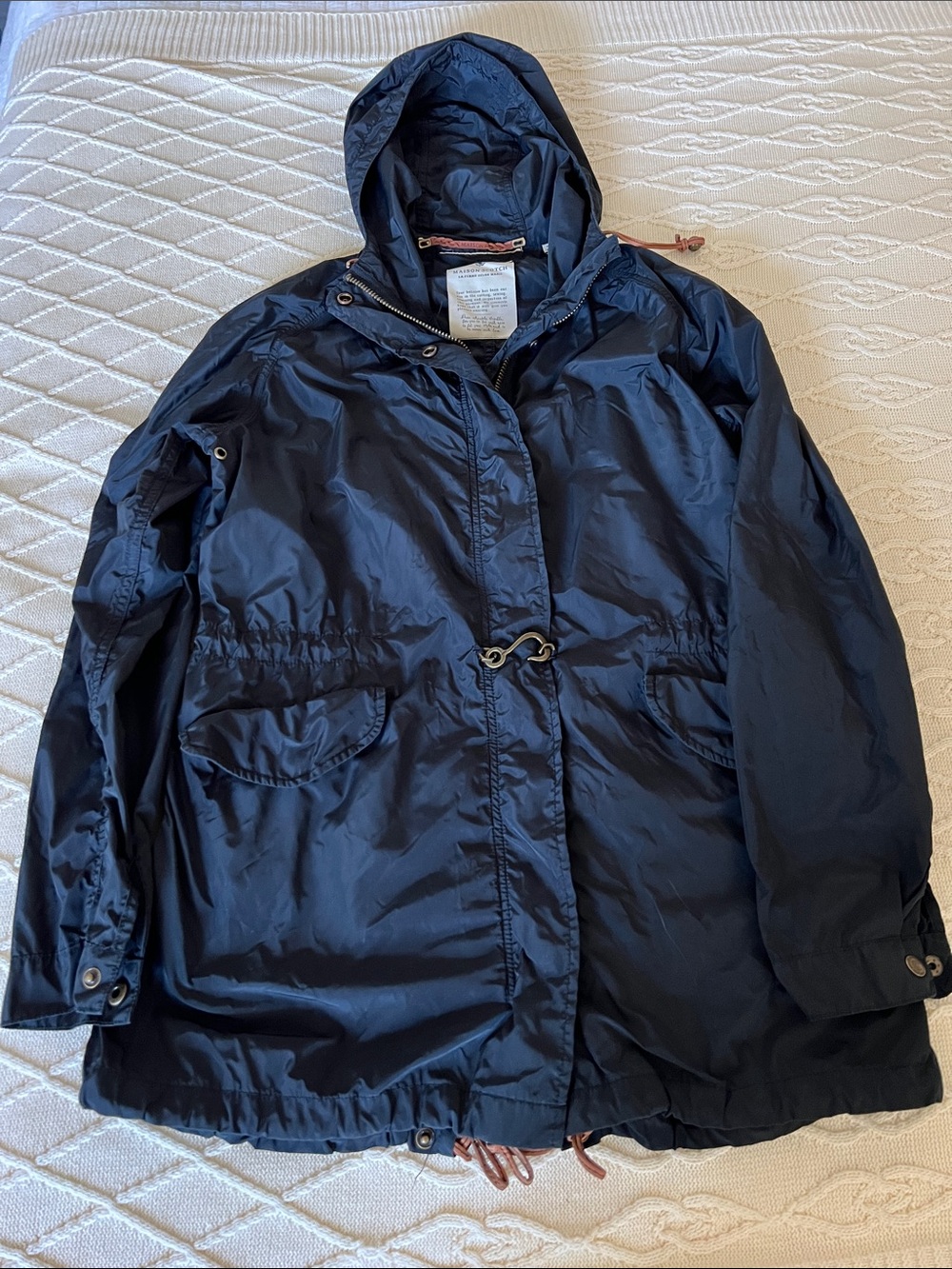 Navy Hooded Anorak Jacket by Maison Scotch